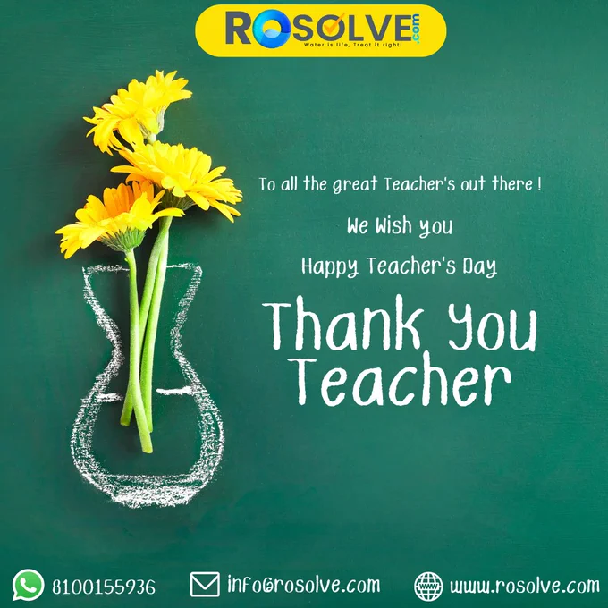 ROSOLVE wishes everyone Happy Teachers Day. A home appliances sales and service on all brands. May it be Water Purifier, Kitchen Chimney or Aur Conditoner we have got you covered.

Call us on 8100155936 or visit www.rosolve.com

Bring the best customer service company to your doorstep and experience after sale/service by ROSOLVE expert. During Durga Puja Month September 1- October 5 we are offering 40% off on Water Purifier for RO and UV range. Grab the opportunity give us a call on the # 8100155936.