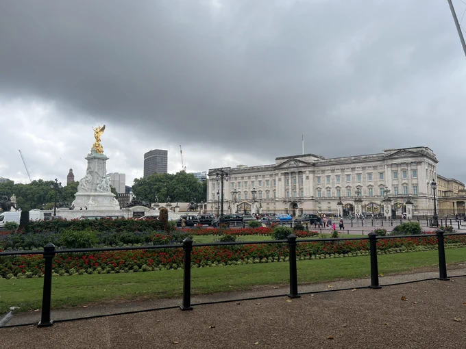Buckingham Palace as the rain leaves London