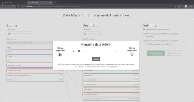 InfoPath Form Library data migrated to Dataverse tables.  The XML form payload is converted to a Uniform data model and converted to list items.