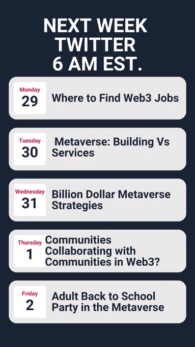 Education and conversation around the #Metaverse. Join us weekdays at 6 am EST