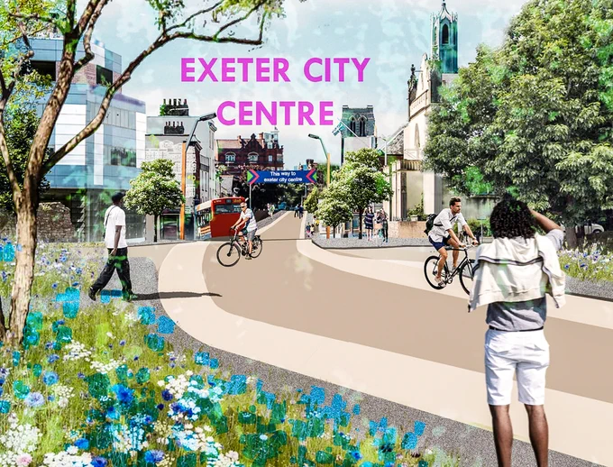 CGI Image of Exeter In the future designs