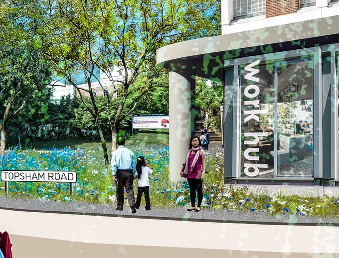 CGI Image of Exeter In the future designs