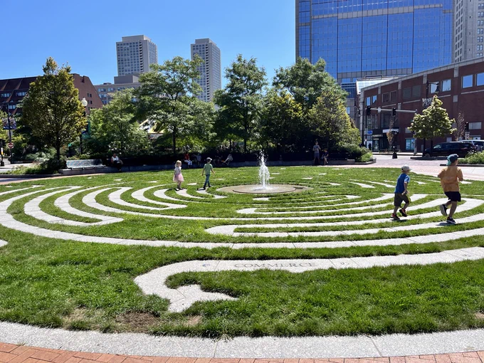 The Greenway’s stone and grass ground-maze