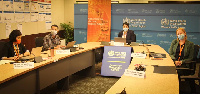 WHO Western Pacific staff hold the WHO GOARN Partners Meeting last week