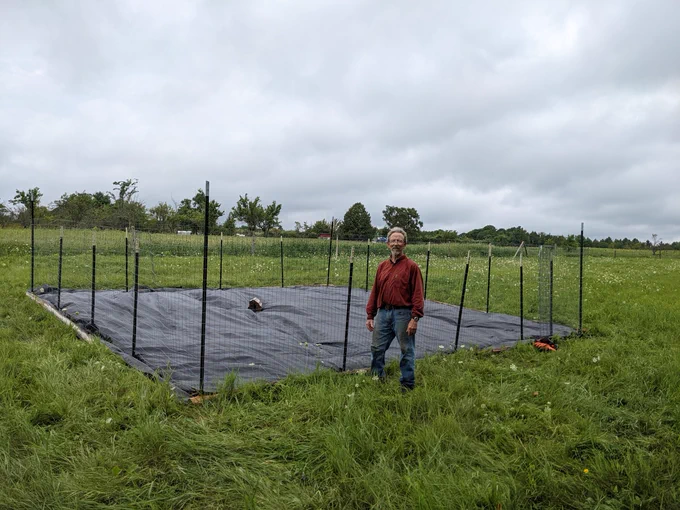 First step of a climate change experiment set up at the Newell Tree Farm in Unity, Maine.