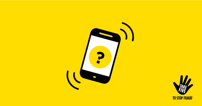 Vibrating mobile phone with question mark on the screen