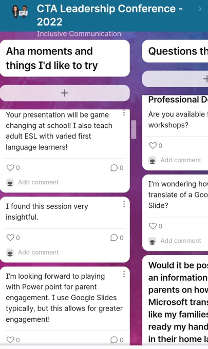Professional development feedback