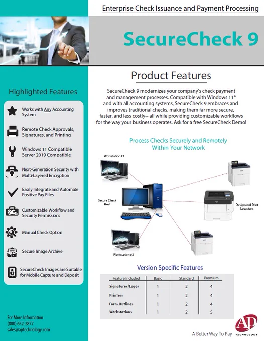 SecureCheck is the in-office and remote check approval, signing, processing, protecting, and issuance software for your business! Print checks securely and remotely within your network. Watch this video! https://www.aptechnology.com/business-check-printing.html 
#accountspayable #business #businesscheck #checkprinting #businesspayment #remotework