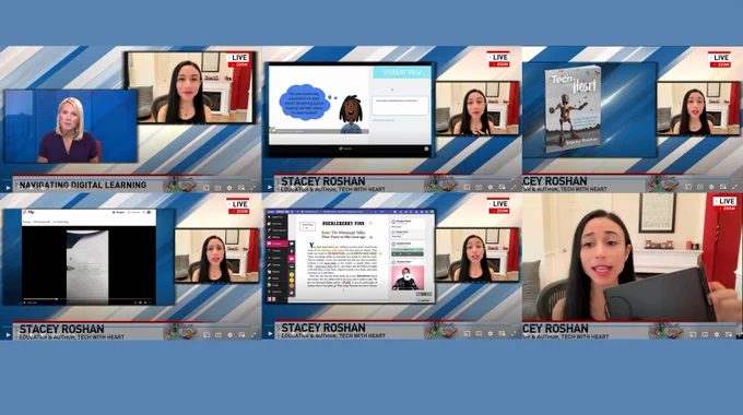 Screenshots from live news segment
