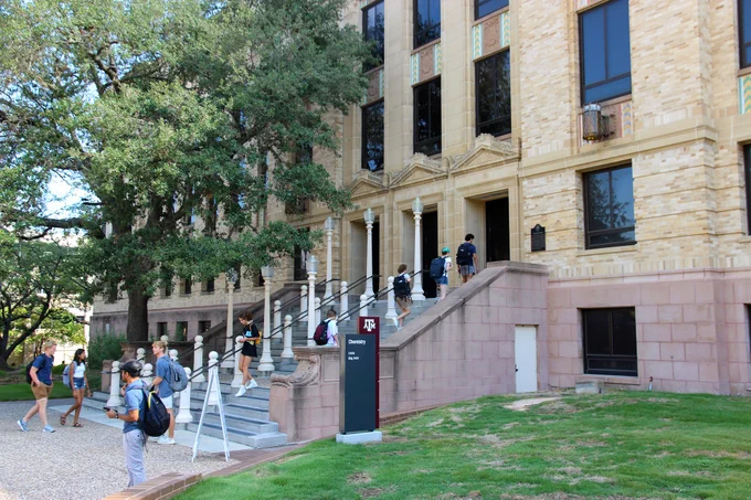 Students walking to class. 