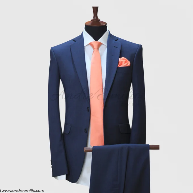 A timeless signature Andre Emilio 2 Piece Blue Suit for Men offers reliable wearing comfort.