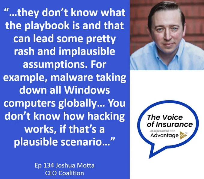 Coalition co-founder and CEO Joshua Motta speaks to Mark Geoghegan of the voice of insurance podcast produced in association with AdvantageGo