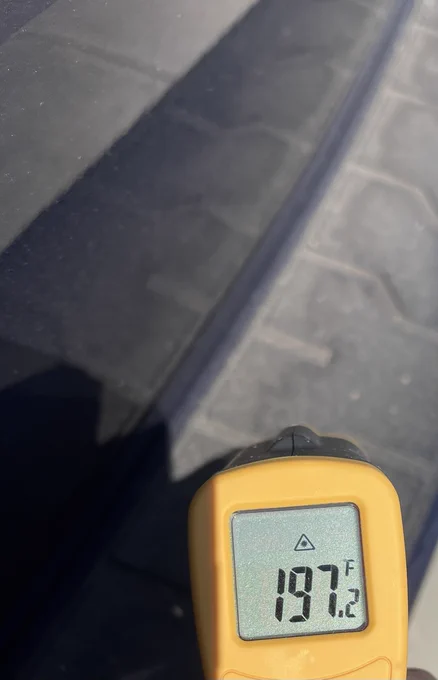 thermometer showing 197 degree reading