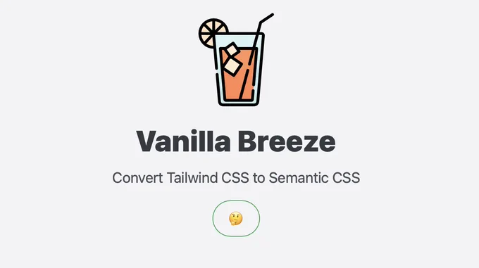 Screenshot of the header on the Vanilla Breeze website with an orange cocktail logo