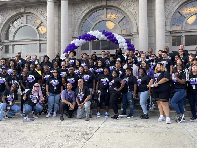 Teachers welcome students at Cardozo Education Campus