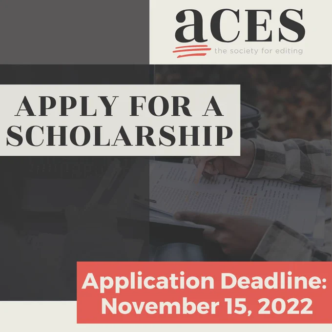 Apply for ACES Scholarships. The deadline to apply is November 15. 