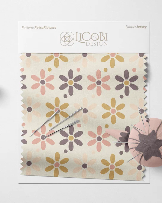a seamless repeat pattern placed on a fabric swatch
