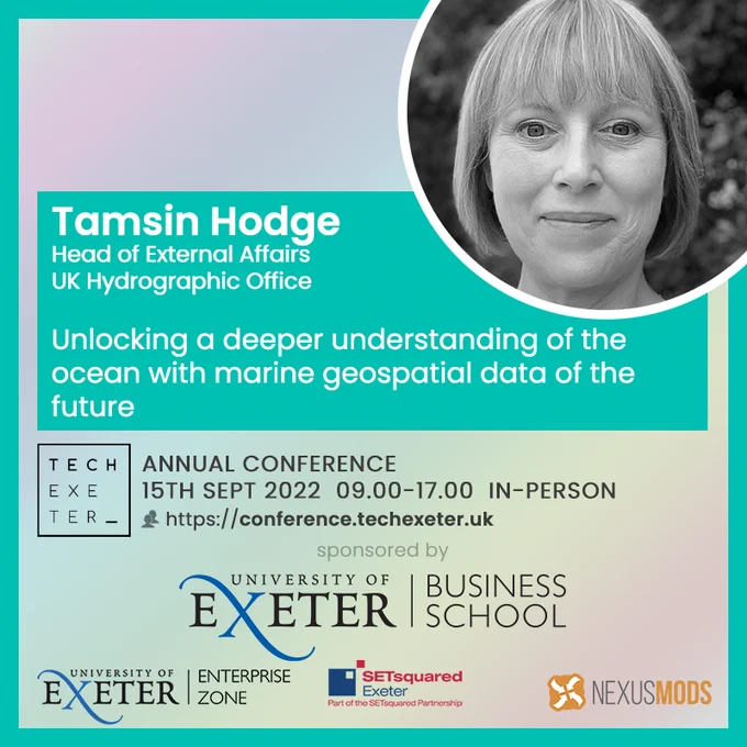 Card showing Tamsin Hodge and details of her talk as per the tweet text.