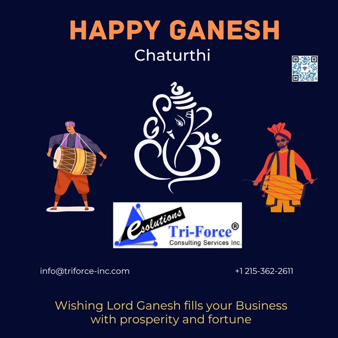 Tri-Force Software Development & IT Consulting Firms in the USA Wishing Happy Ganesh Chaturthi may Lord Ganesh fills your Business with prosperity and fortune.  We are experts in web development, mobile app development, and digital marketing. We provide our clients with world-class services and solutions that help them achieve their business goals. https://bit.ly/Tri-ForceUsa #webdevelopment #appdevelopmentservices #softwaredevelopment #customizesoftware #triforce #marketing #business #software #apps #mobile #enterpreneur #sales #digital #tools #consulting #managementconsulting