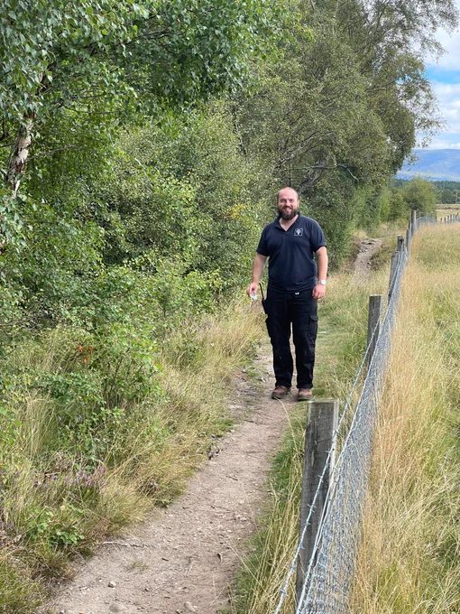 Alex from RZSS Highland Wildlife Park having just found the bee at Insh Marshes (c) Carl Allott