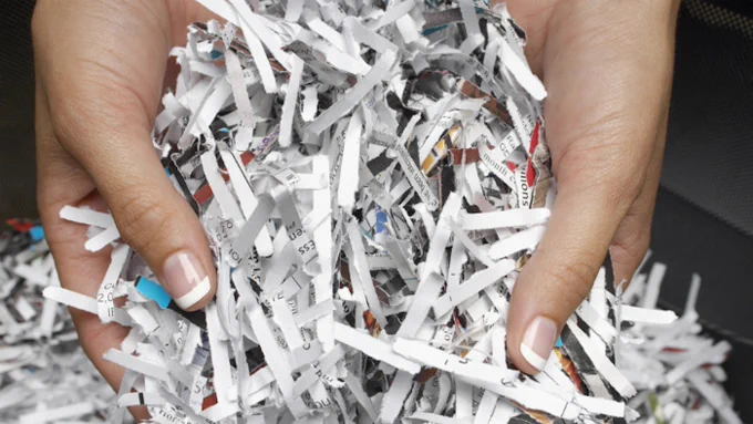 shredded papers