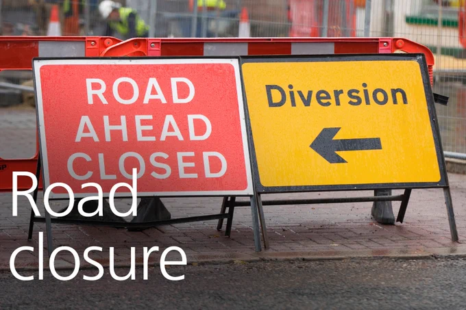 Road closure signage