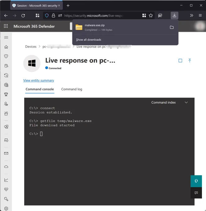 Get an "infected"-protected ZIP, instead of the plain malware...