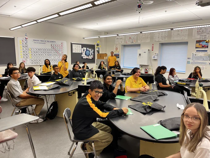 Freshman students receive tours and introductory lessons from teachers at W.F. Kaynor Technical High School. 