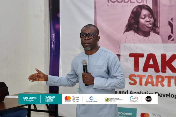Mr. Aidoo Alfred, CEO of Qlick Integration giving the Key Note Address