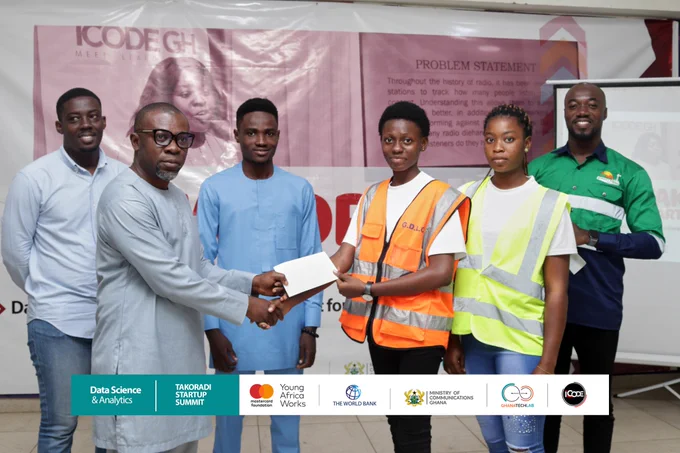 Again Mr. Aidoo Alfred Presenting the 2nd place team's award