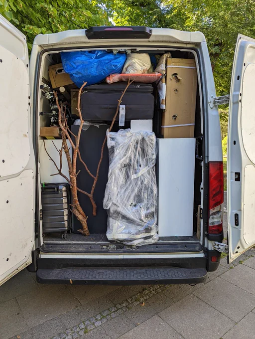 A loaded van