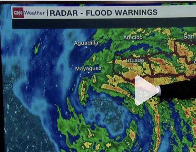 Screenshot from CNN with weather map of Puerto Rico