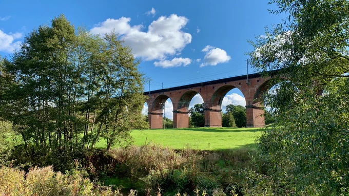 A landscape photograph of the viaduct in Holmes Chapel.