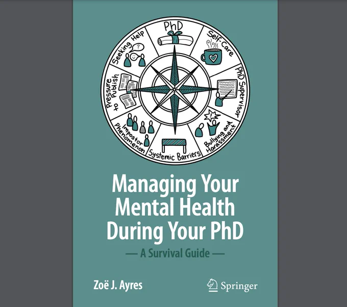 A book by Dr Zoe J. Ayres about managing our own mental health during the PhD journey 