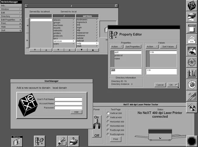 A screenshot of NeXTSTEP 1.0 from toastytech.com