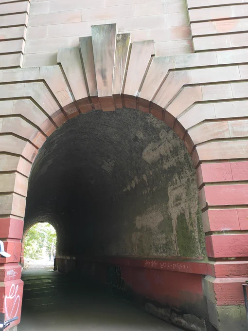 Pedestrian tunnel  underneath Queen Margaret Drive bridge