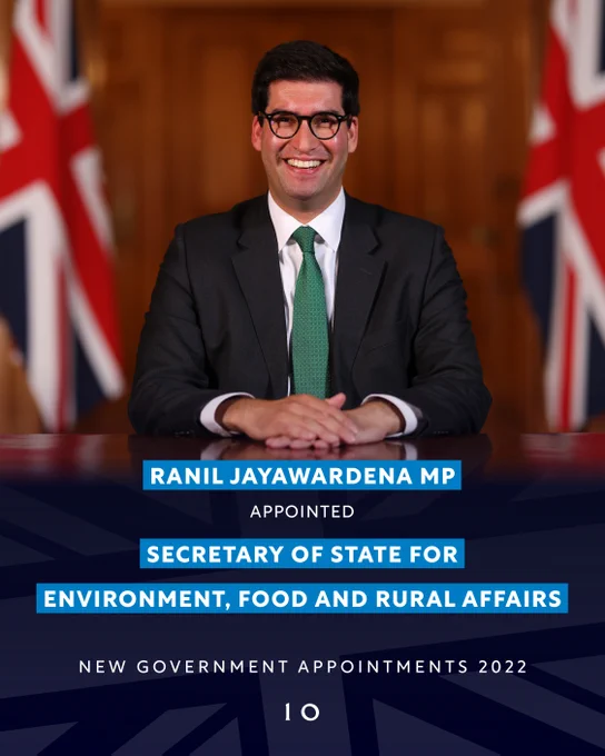 DEFRA Secretary Ranil Jayawardena