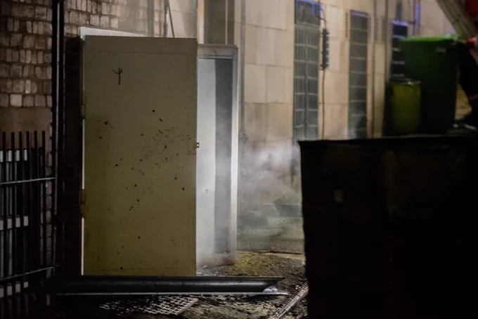 Smoke coming from bin chute door