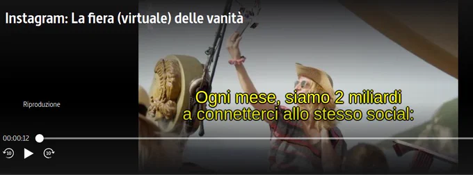 Un'immagine del video Instagram - La fiera della vanità