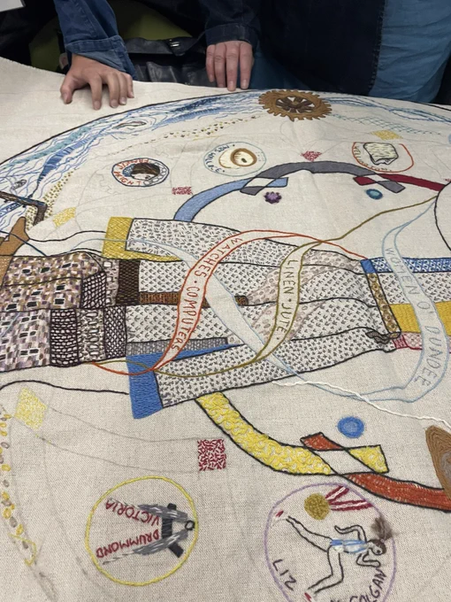 Tapestry samples during the paper presentation