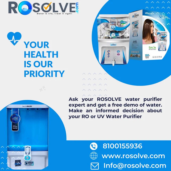 This Durga Puja Month, ROSOLVE is offering 40% off on all type of water purifier from ROSOLVE.
Save big bucks and enjoy your shopping spree during this Durga Puja.
RO water Purifier- Starting from 9999/- INR
UV Water Purifier- Starting from 7499/- INR
Alkaline Water Purifier- Starting from 12999/- INR
Gravity Water Purifier- Starting from 3499/- INR
We also provide water and kitchen chimney service to existing customers of all major and minor brands.
Call us or WhatsApp  91 81001 55936
Or Visit www.rosolve.com to book your free demo.