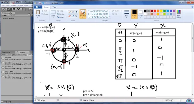 In this Unity C# scripting tutorial you understand; the Trigonometric functions Sine and Cosine visually, How to Create Circular Movement with Sin and Cos Function in C#, How to move a game object Left and Right with Sin Function in C#, How to move a game object Up and Down with Cos Function in C#, How to move a game object in Sine wave and Cos wave with C# etc.