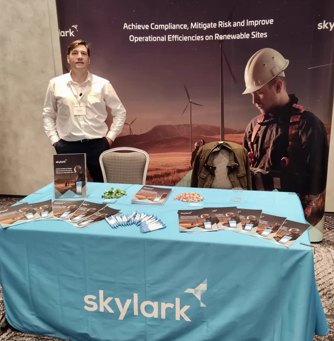 Skylark is pleased to be speaking about achieving compliance, mitigating risk and improving operational efficiencies for the #windenergy sector at the #Onshore2022 #Wind Conference in Glasgow today  http://bit.ly/36GYkEL #renewableenergy  #windpower