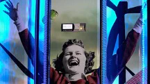 A closeup of a cheerleader on Jetstream2 panel artwork