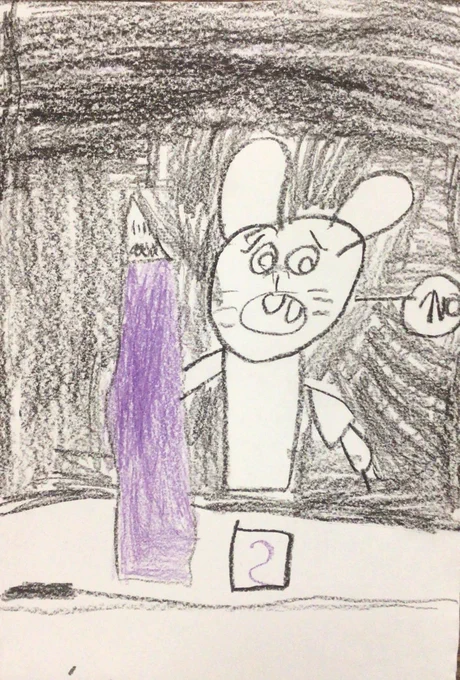 A 1st grader's drawing of Jasper Rabbit.