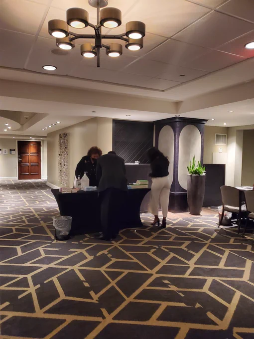 COVID-19 testing and masks station at NABG 2022 annual conference 