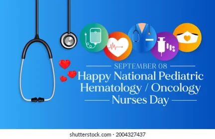 Image of hearts with stethoscope and text: September 8th happy hematology / oncology nurses day