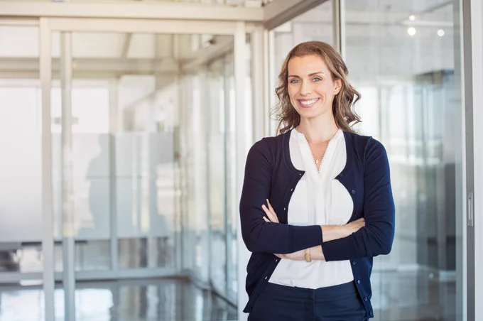Photo of businessperson in office.