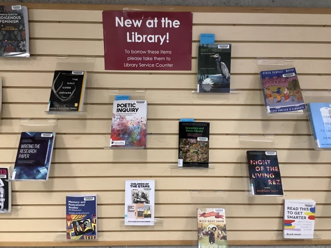 new books on display at KPU Surrey