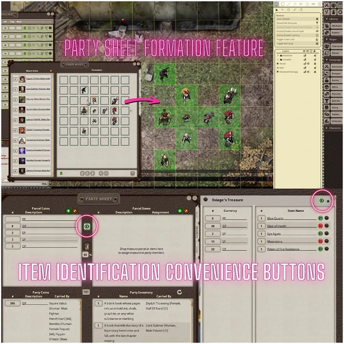Fantasy Grounds Unity Order Tab & Item ID updated features.